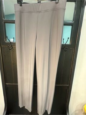 Light Gray Wide-Leg Ponte Pants